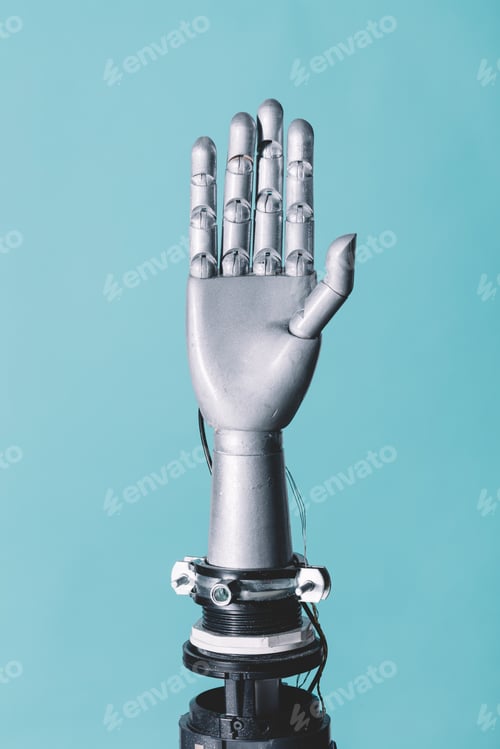 Preview: Robotic hand in retro future style