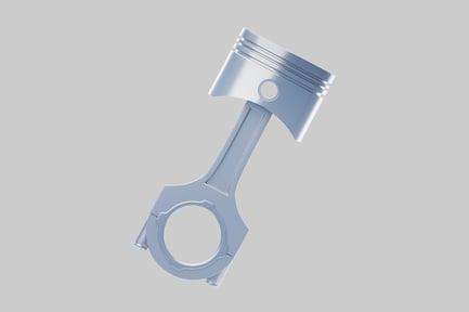 Engine piston and connecting rod