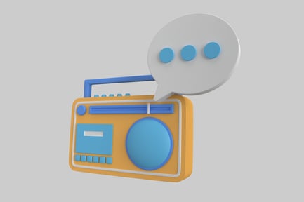 Preview: Cartoon radio with speech bubble