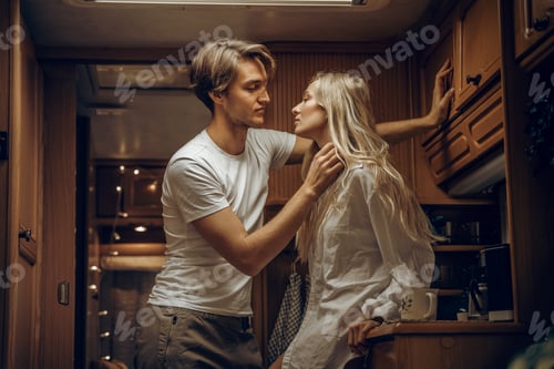 Preview: Young just married couple,lovers traveling in camper,house on wheels,trailer,motor home.Love romanti