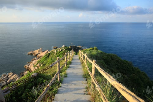 Preview: Beautiful mountain landscape in sunrise seaside