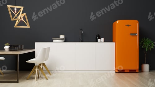 Preview: Interior of modern living room 3D rendering