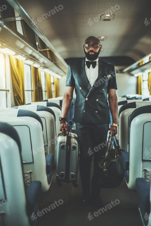 Preview: African Businessman in the train car