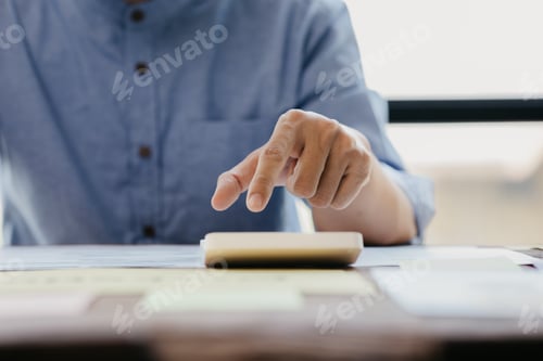 Preview: Person presses the calculator to calculate, the marketing department has a meeting to plan marketing