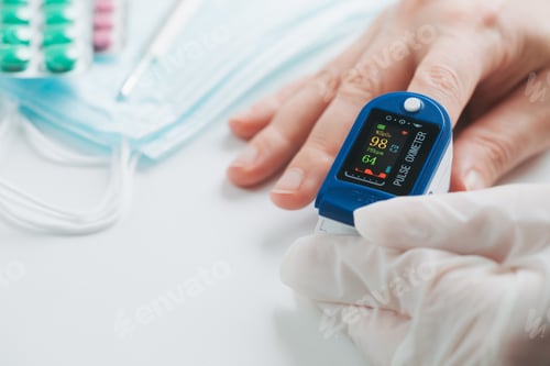 Preview: Pulse Oximeter finger digital device to measure oxygen saturation in blood.