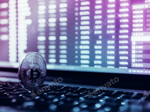 Preview: cryptocurrency and stock market business concept