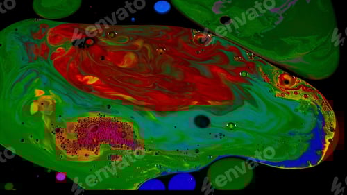 Preview: Colorful Abstract Liquids Mixing with Bright Pigments