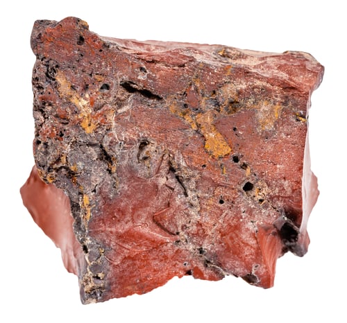 Preview: rough red brown mookaite mineral isolated