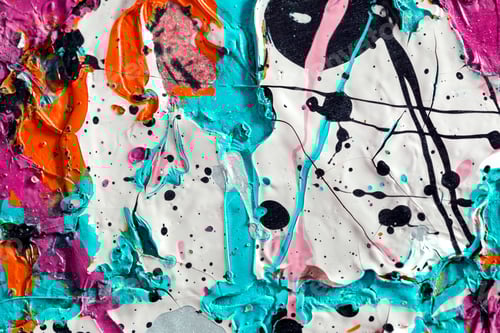 Preview: Abstract Expressionism: Colorful Acrylic Paint Splatters