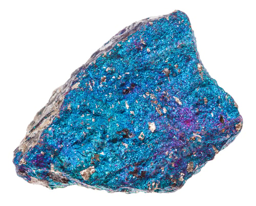 Preview: piece of blue Chalcopyrite stone isolated