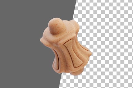 Visualização: Ícone 3D de bloco de coral macio abstrato de resina plástica