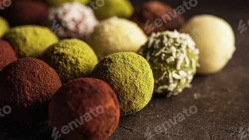Preview: Colorful homemade truffles with difffernt coat