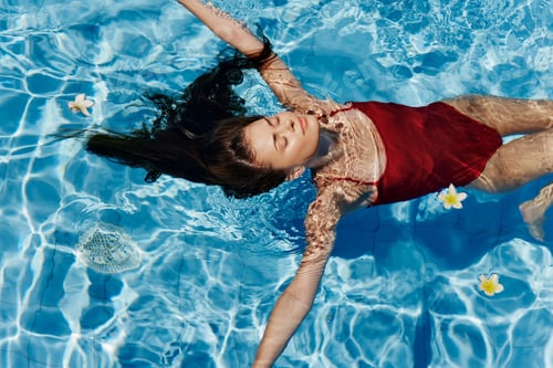 Preview: Woman girl female blue water pool underwater summer
