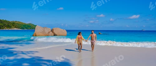Preview: Praslin Seychelles tropical island with withe beaches and palm trees Anse Lazio Praslin Seychelles