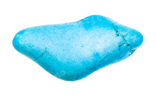 Preview: polished Turquenite gemstone isolated
