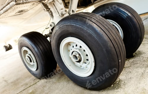 Preview: Close Up Of An Airplane Undercarriage Or Landing Gear