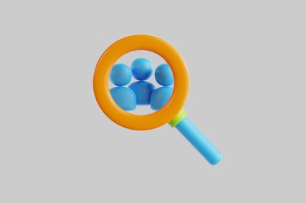 Vorschau: Lupe mit blauen Menschen