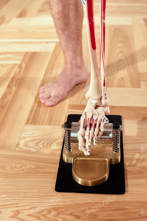 Preview: Diagnosis of flat feet human leg and medical skeleton and orthopedic equipment pilates, problems