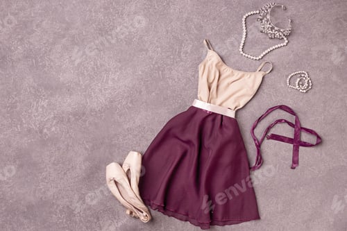 Preview: Vintage still Life with dress and Ballet Shoes