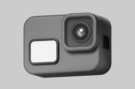 Preview: Rectangular object with lens and square-shaped opening.