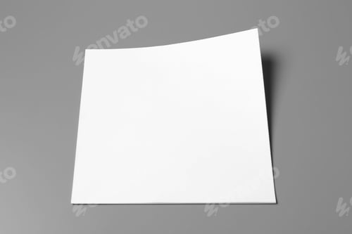 Preview: Blank paper sheets for brochure on grey background. Mock up