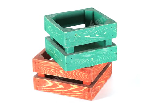 Preview: Wooden Decorative Boxes On A White Background