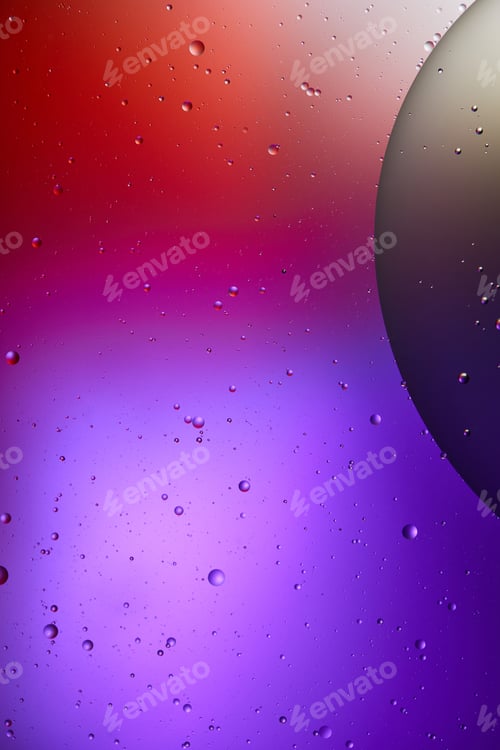 Preview: abstract purple and red color texture from mixed water and oil bubbles