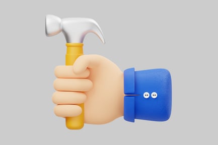 Preview: Cartoon hammer in hand