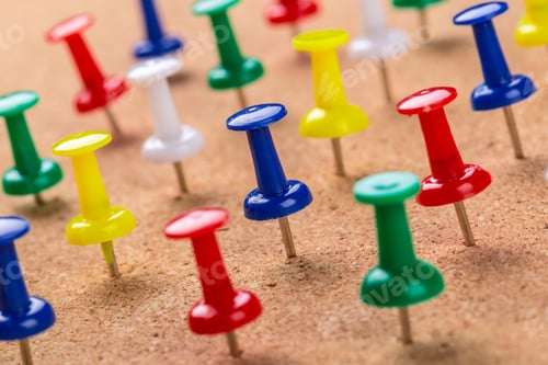 Preview: Pin board texture for background and colorful pins