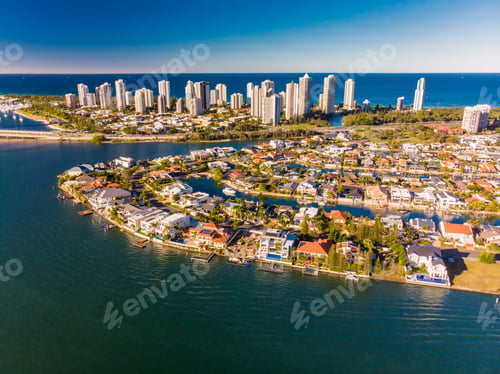 Preview: Aerial view of Surfers Paradise and Southport on the Gold Coast,