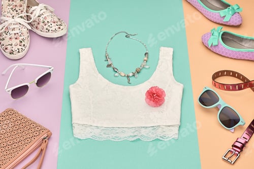 Preview: Fashion Hipster girl clothes Outfit. Spring Design
