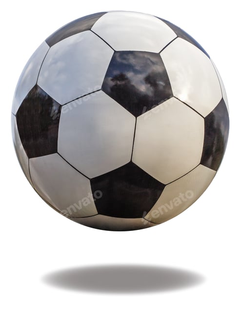 Preview: Soccer ball closeup, isolated on white background