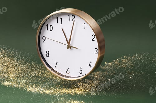 Preview: Close-up of a wall clock. The concept of time and work time is valuable for life