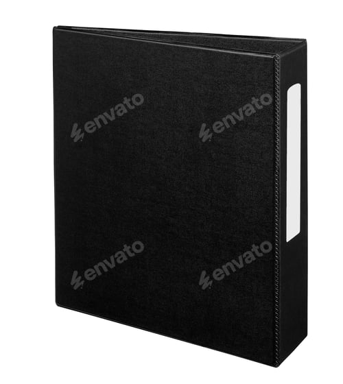 Preview: Black folder for papers on white background