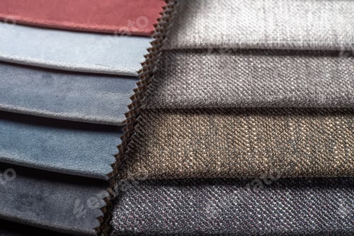 Preview: Multi Colored Set Of Upholstery Fabric Samples For Selection, Collection Of Textile Swatches
