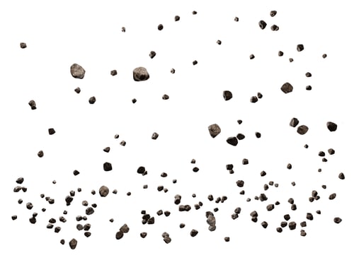 Preview: Falling rocks isolated on white background. 3d rendering illustration.