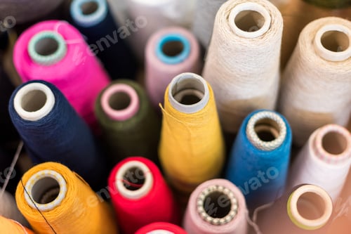 Preview: High angle background view of different colored cashmere yarns
