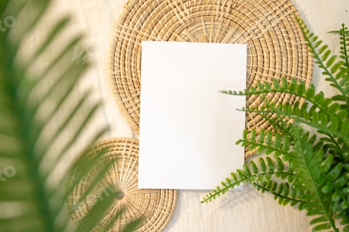 Preview: Blank Card Mockup designs in an authentic setting artworks or stationery designs