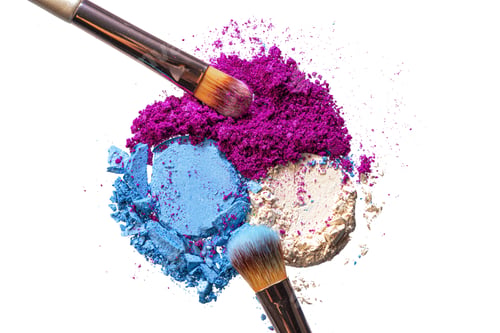 Preview: Crushed eyeshadows for eyes makeup isolated on white