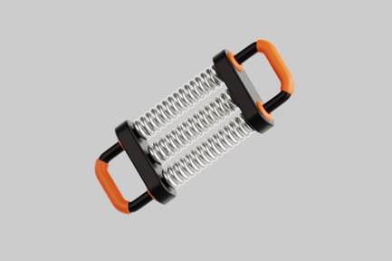 Double-handled spring gripper with textured coils