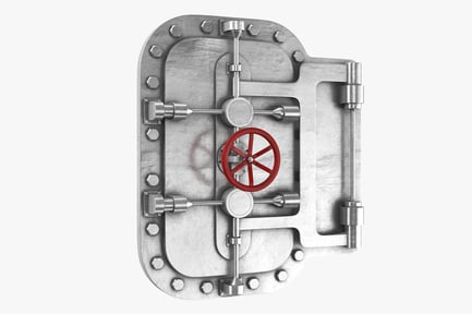 Preview: Heavy Metal Bunker Door with Red Control Wheel