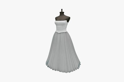 Preview: Strapless pleated gown with lace bodice detail
