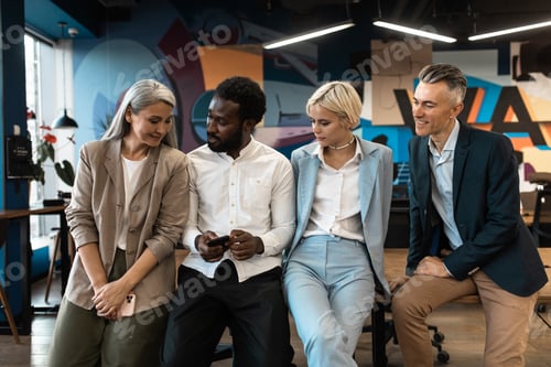 Preview: cinematic image of a multiethnic business team