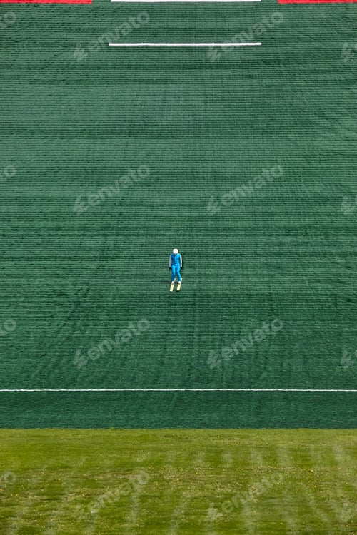 Preview: Ski jump. Artificial track. Winter sport. Norway summer. Vertical