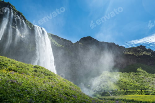 Preview: Seljalandsfoss waterfall in Iceland in Summer