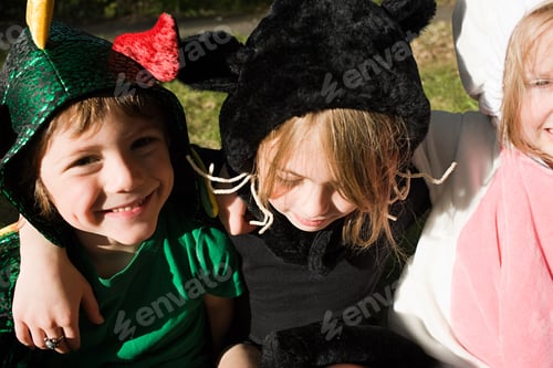 Preview: Three children in fancy dress costume