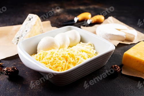 Selection of Cheeses in a Rustic Setting