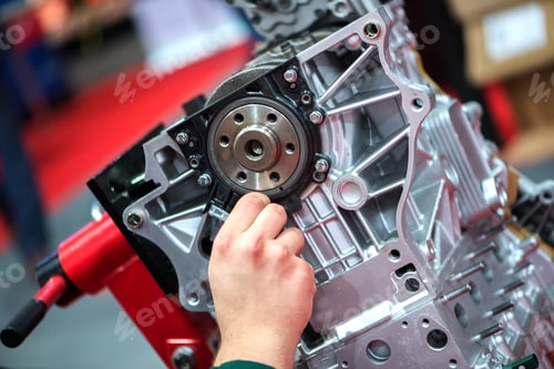Preview: a car mechanic works in a car repair shop, close-up of hand