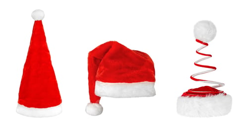 Preview: different hats of Santa Claus