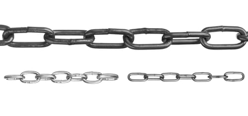 Preview: Set with different metal chains isolated on white